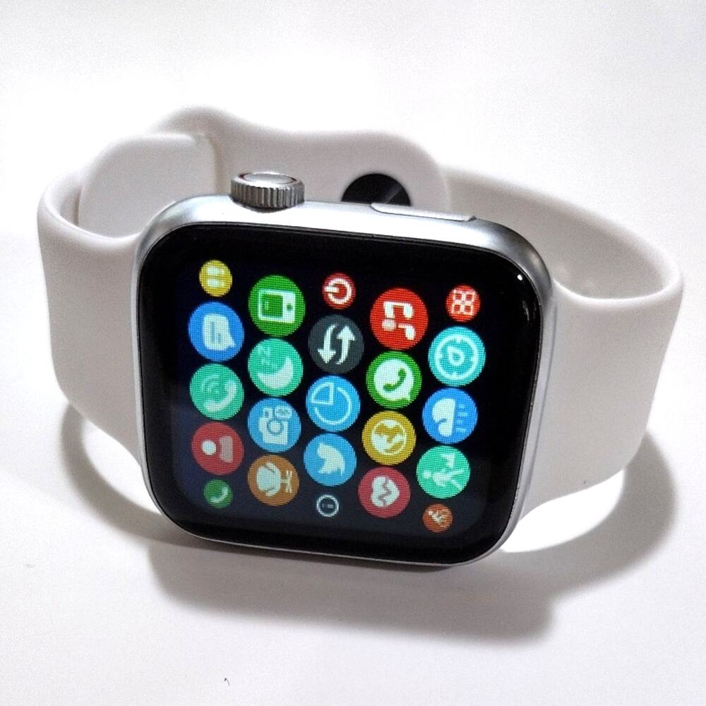 White Silicone Smartwatch with Silver Case